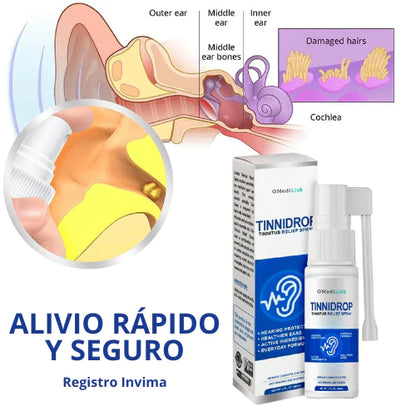 ¡Nuevo! TINNIDROP Spray limpiador de oido - Bienestar auditivo al alcance de tu mano