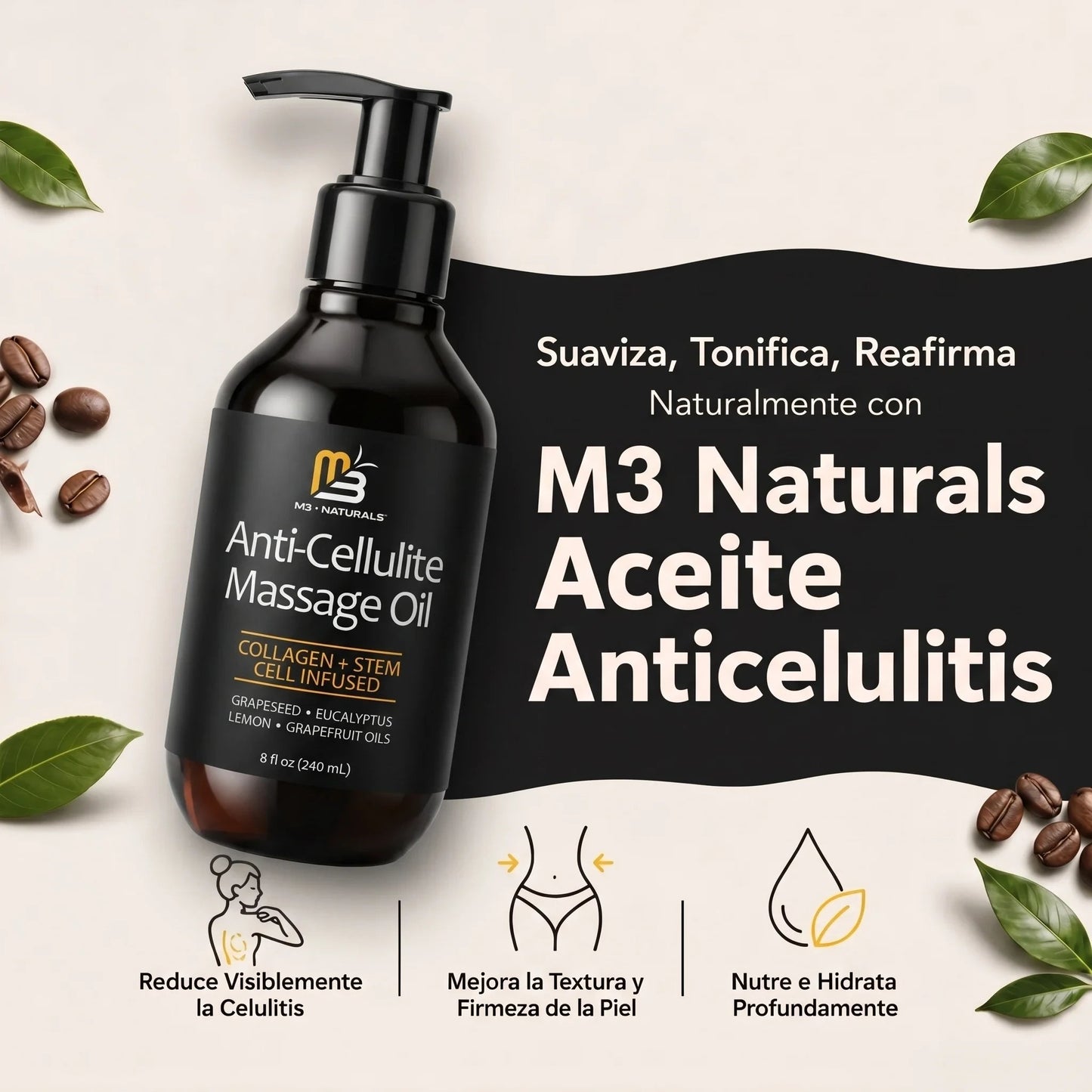 M3 Naturals Aceite Anti Celulitis 250ML