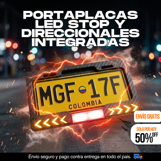 Portaplacas Stop y Direccionales LED